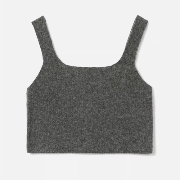 NWT Everlane The Cozy Stretch Wool Blend Tank in Heathered Charcoal size S - Picture 2 of 8